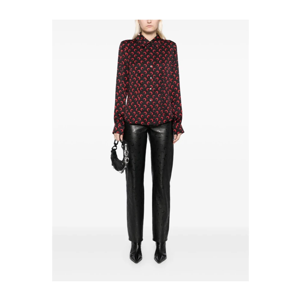 Marine Serre Zwarte Shirt voor Vrouwen Aw24 Multicolor Dames