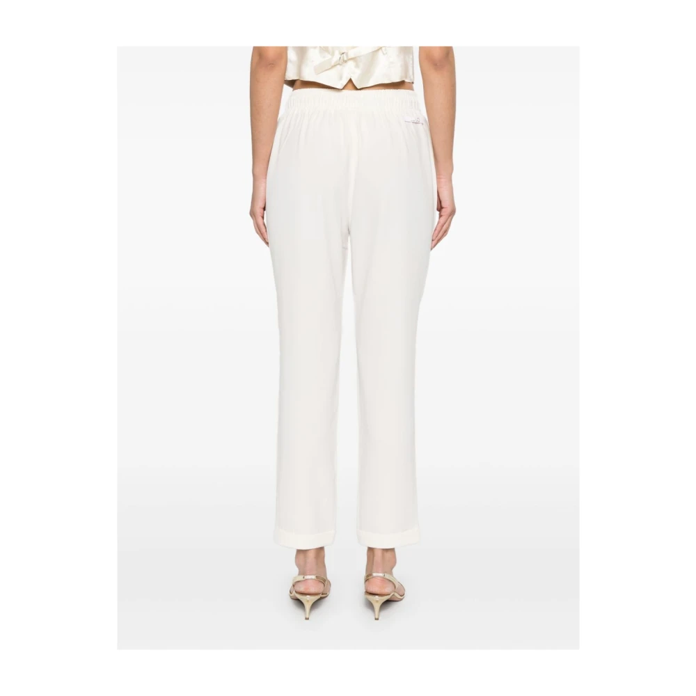 Liu Jo Trekkoord Taille Witte Broek White Dames
