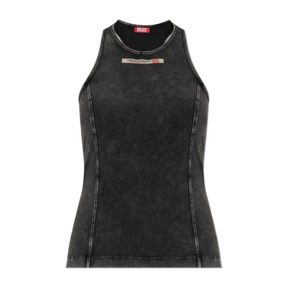 Diesel Vrouw Zwart Tops Dames, Xl, Katoen, Irene-Dnm Top