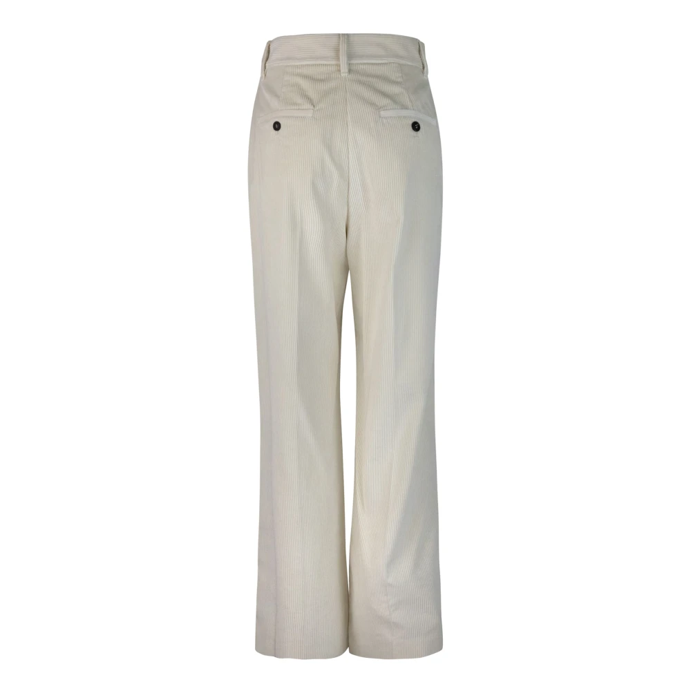 Max Mara Wijde Pijp Broek Gestreept Katoen White Dames