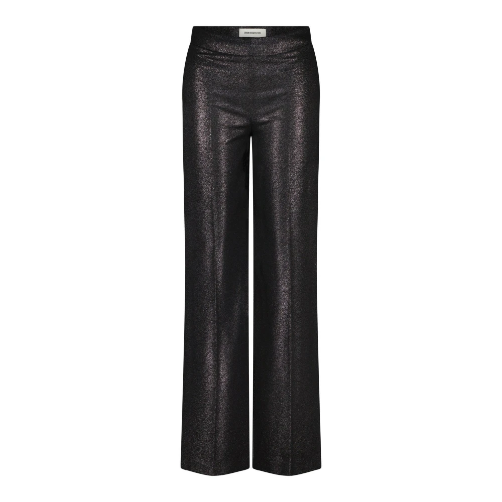 Drykorn Glitter Straight Leg Mid-Waist Byxor Black, Dam