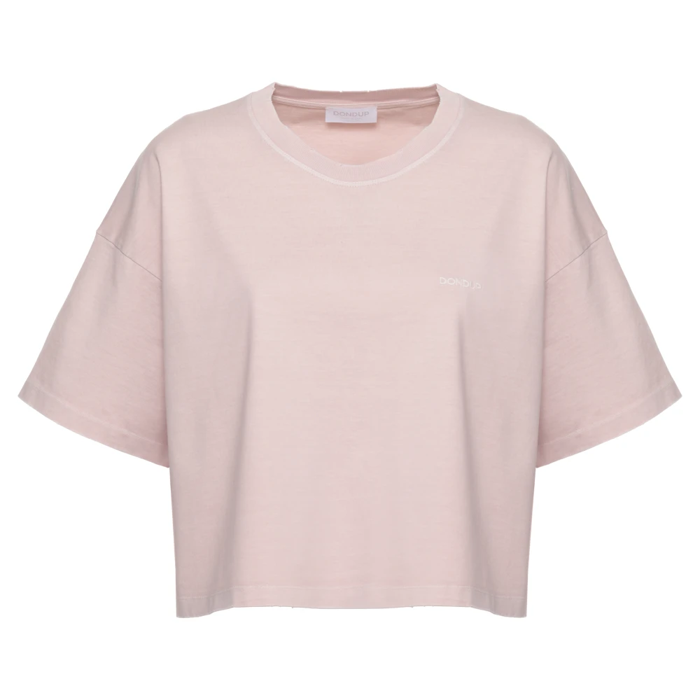 Dondup Women's Pink Round Neck T-Shirt - T-Shirts - Xs - Tops