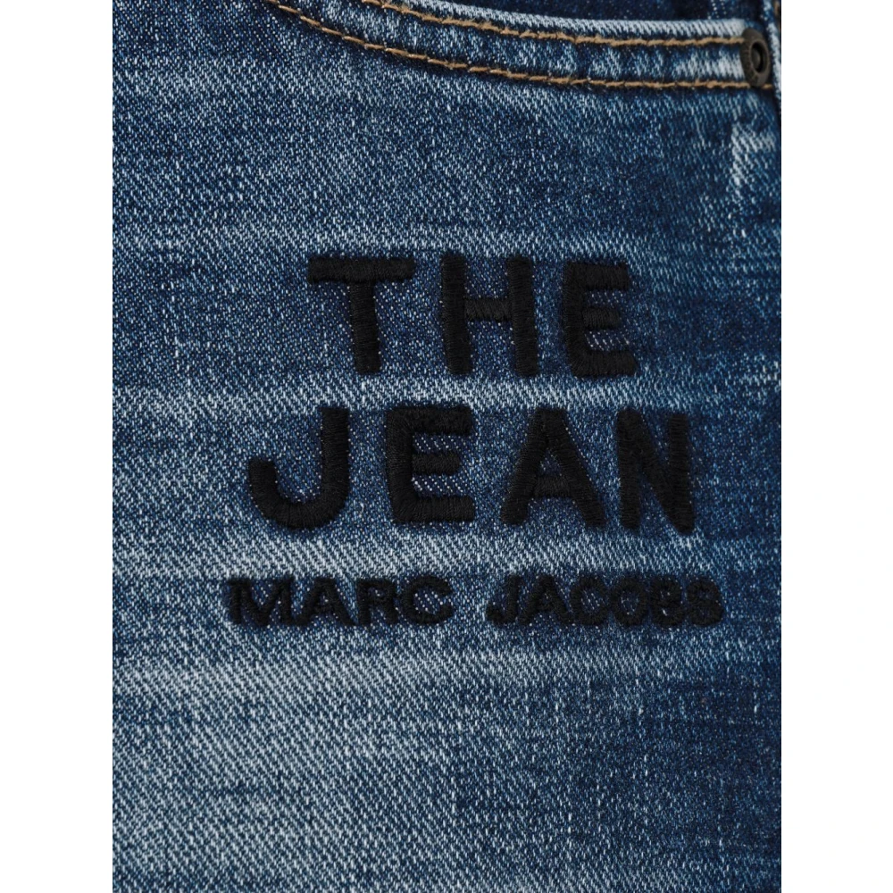 Marc Jacobs Indigo Denim Straight-Fit Jeans met Borduurwerk Blue Dames