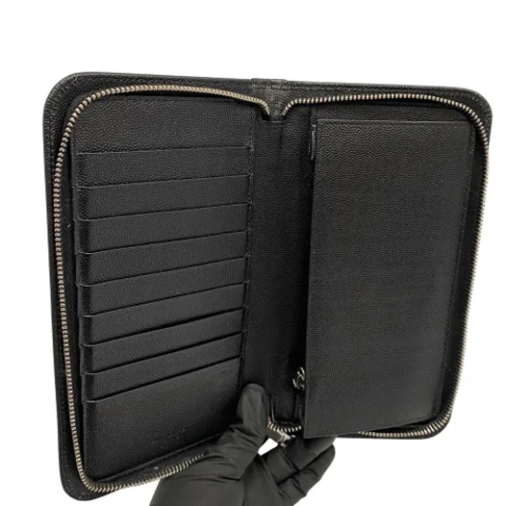 Saint Laurent Vintage Pre-owned Leather wallets Black Unisex