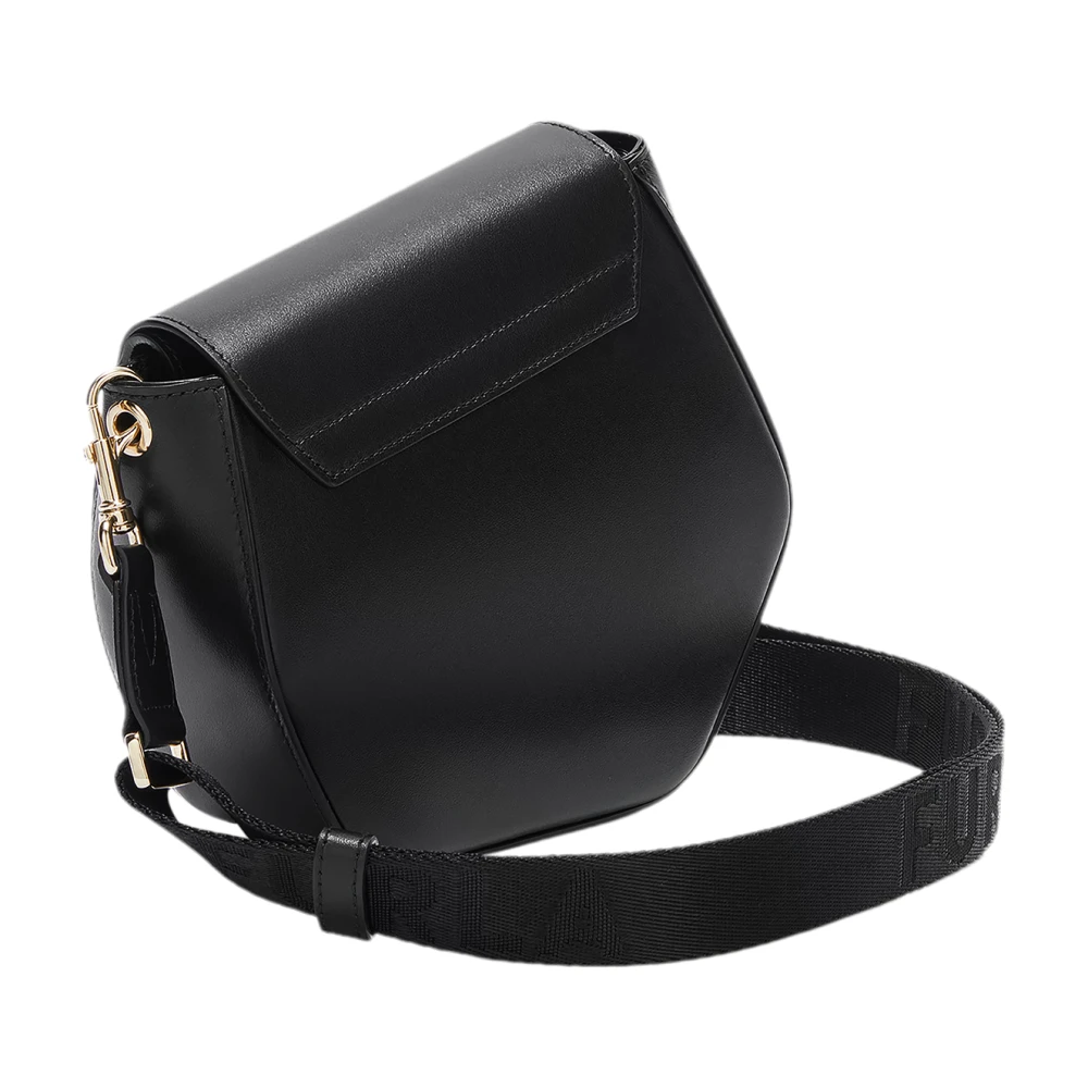 Furla Geometrische Mini Crossbody met Iconische Sluiting Black Dames