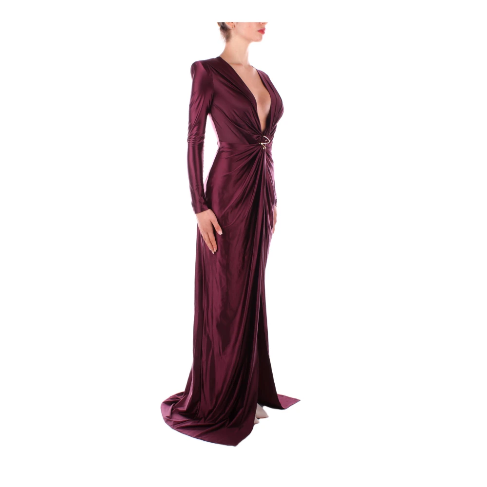 Elisabetta Franchi Red Carpet Jurken met Front Logo Red Dames