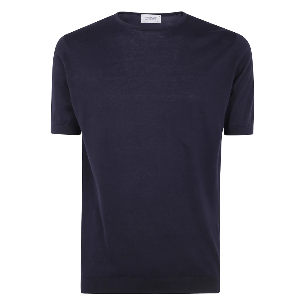 John Smedley Korte mouwen ronde hals T-shirt Blue Heren