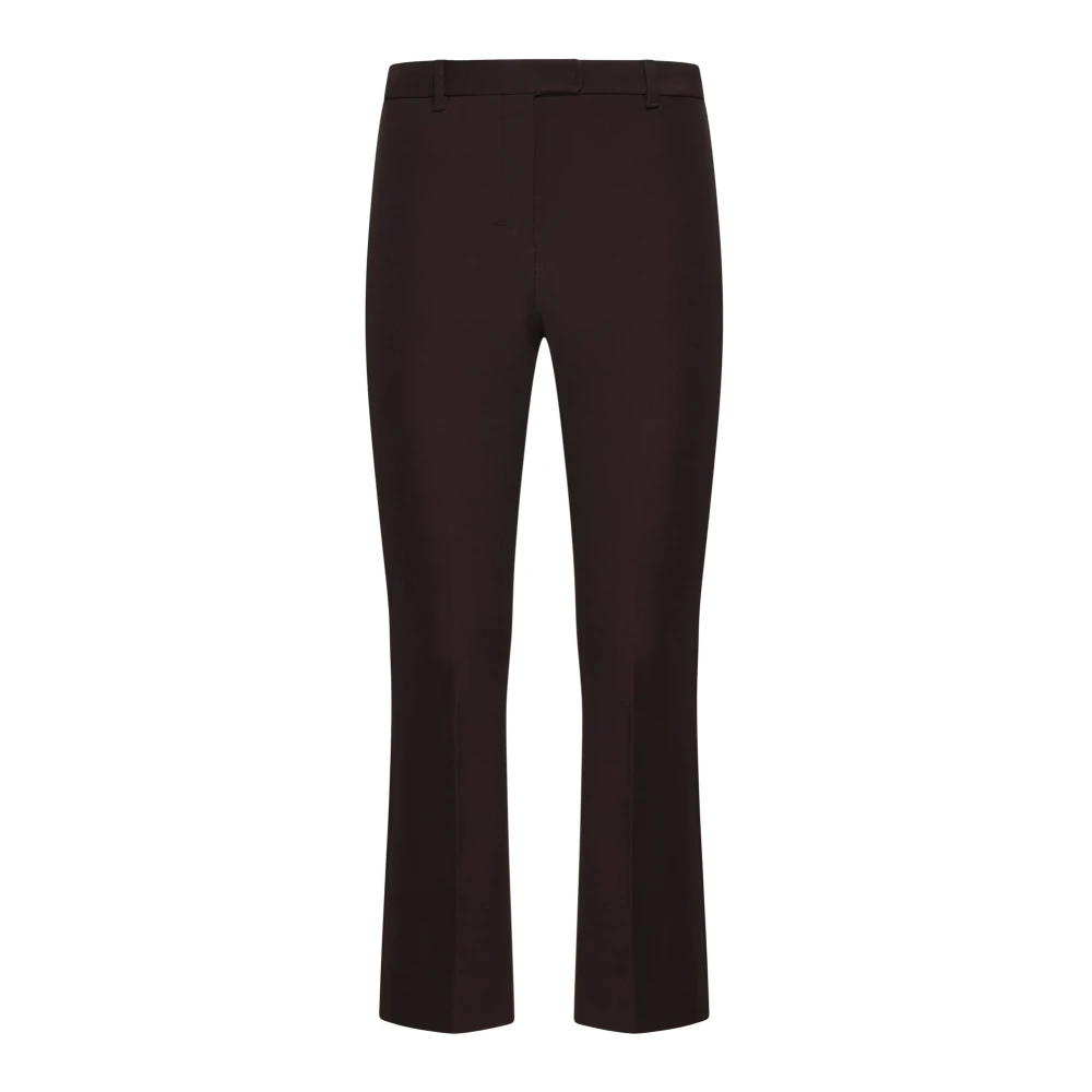 Max Mara Brown Cropped Trousers, Female, Xs, Umanita Cotton-Blend Trousers