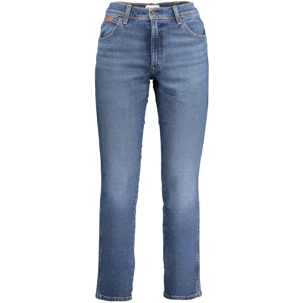 Wrangler Denim Jeans Blauw Slim Fit Gewassen Blue Heren