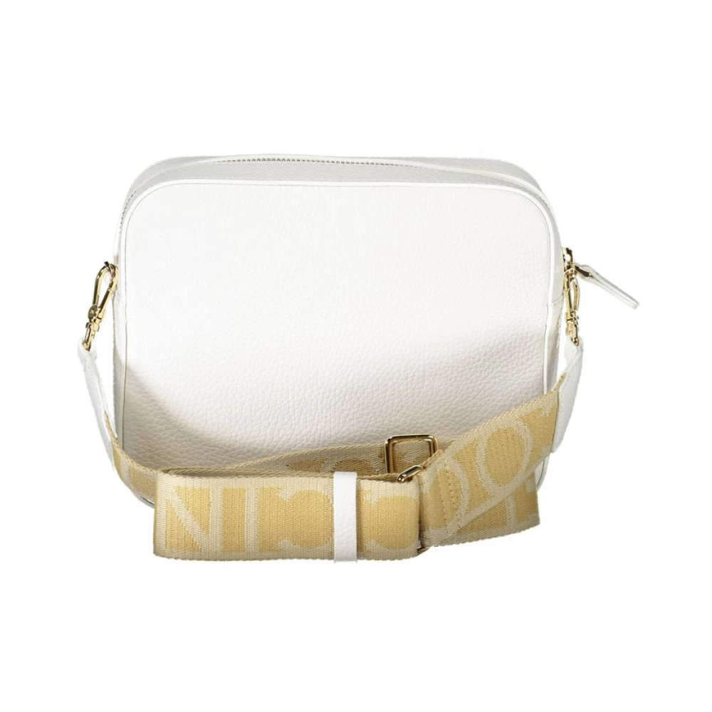Coccinelle Witte Leren Schoudertas met Verstelbare Band White Dames