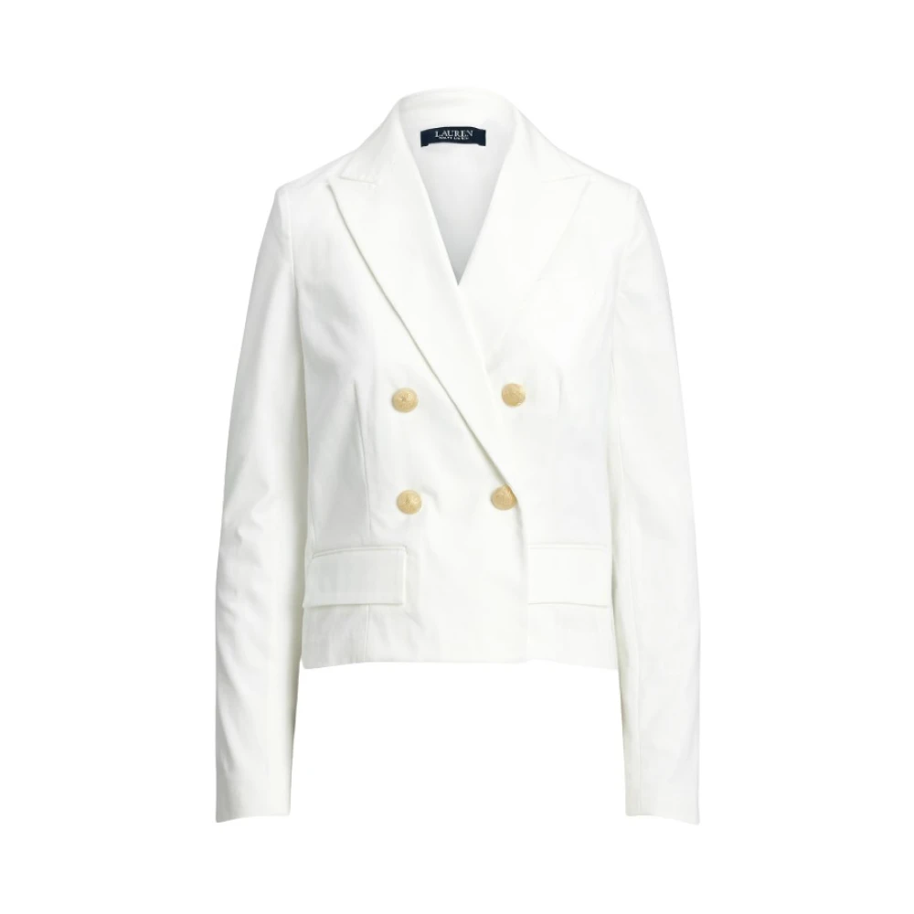 Ralph Lauren Double-Breasted Blazer White Dames