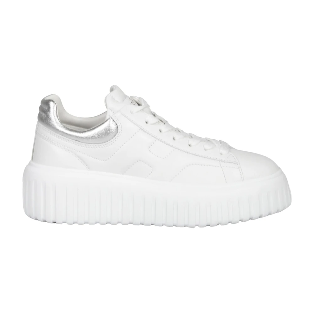 Hogan Women's White Sneakers,, Stripes Leather Trainers Size 5 Uk