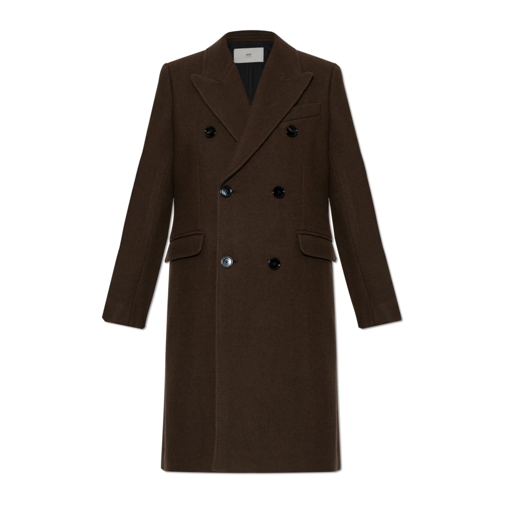 Ami Paris Wollen jas Brown Dames