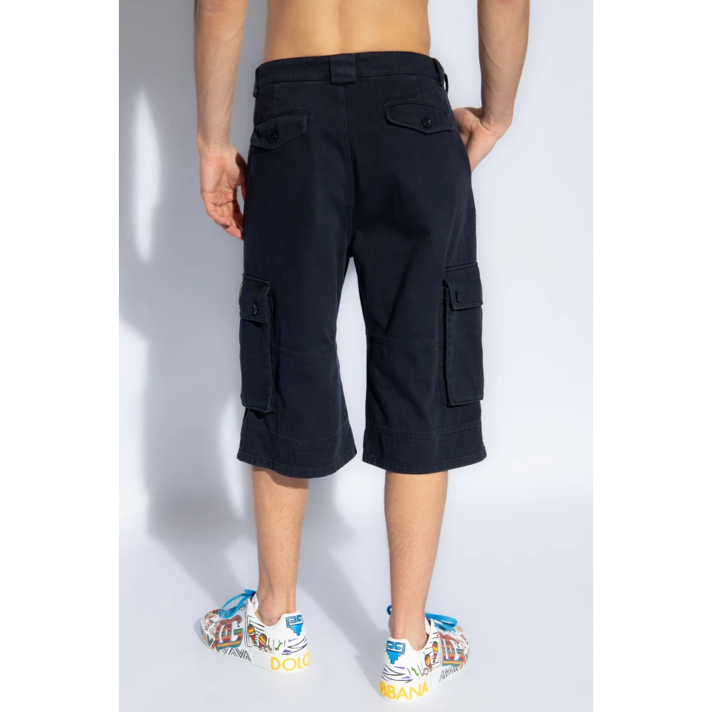 Dolce & Gabbana Shorts met logo Blue Heren