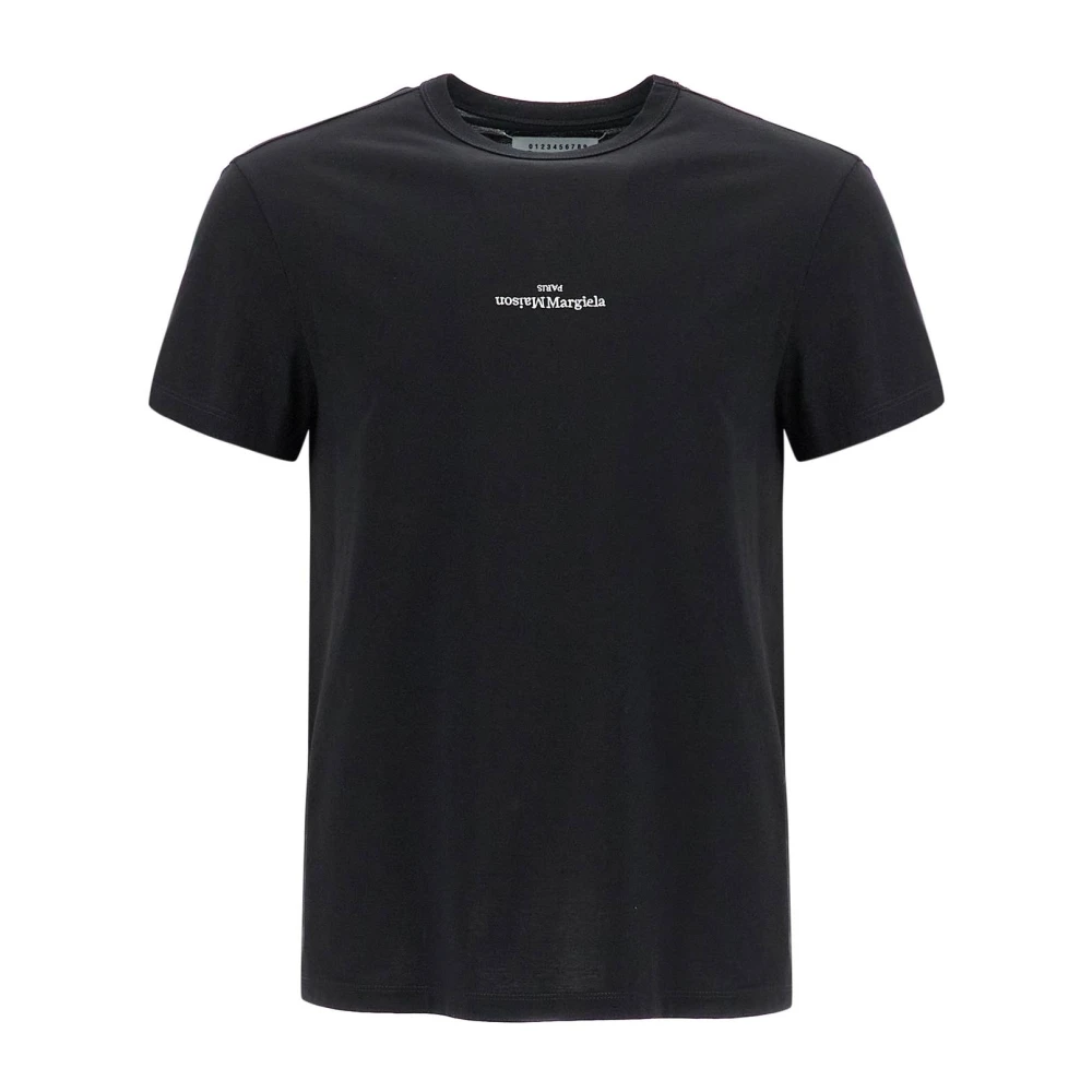 Maison Margiela Geborduurd Logo Crew Neck T-Shirt Black Heren