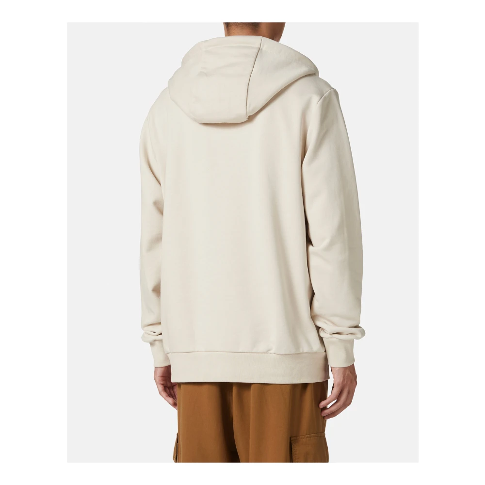 Iceberg Stoffen hoodie in katoen met logo Beige Heren