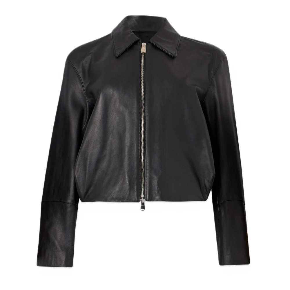 Dondup Vrouw Zwart Jassen Dames, S, Leather Jassen