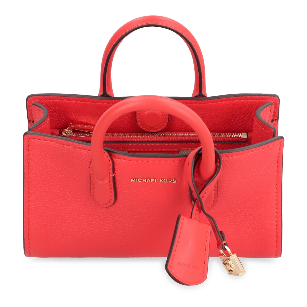 Michael Kors Schoudertas van gekorreld leer met slot Red Dames