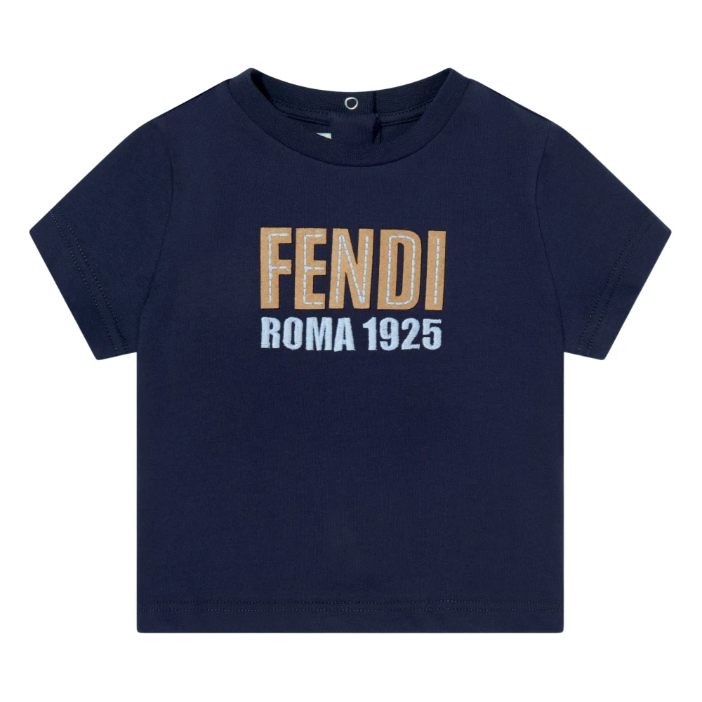 Fendi Men's Blue Logo T-Shirt