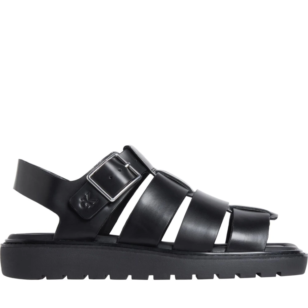 Calvin Klein Jeans Women's Black Flat Fisherman Sandals