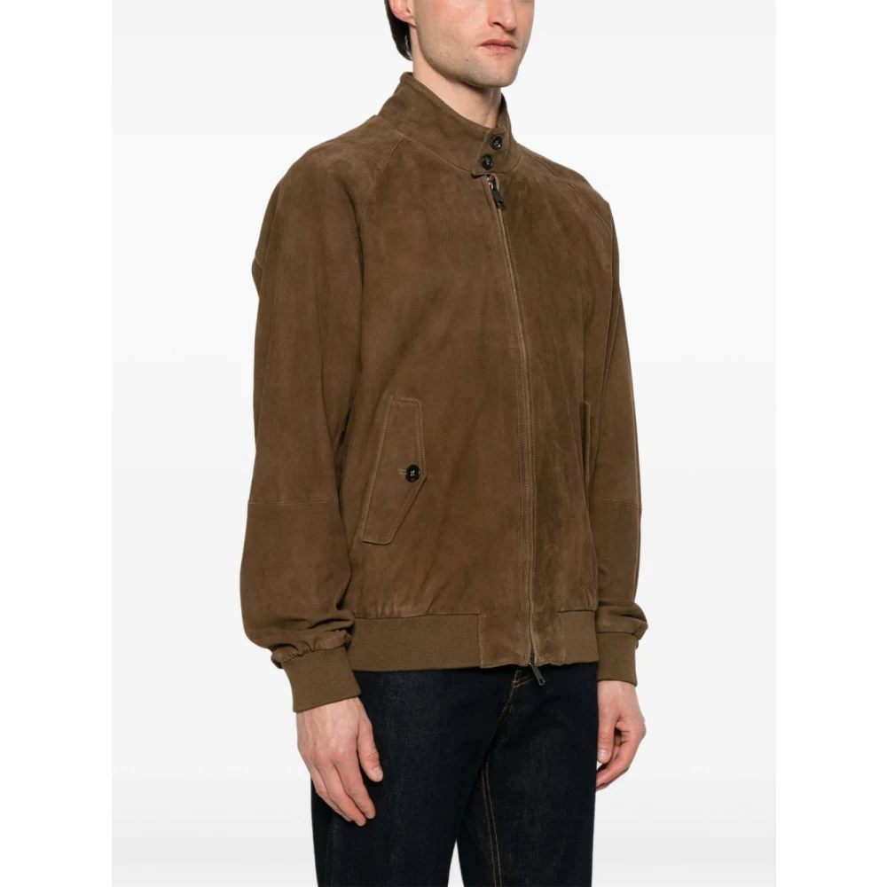 Baracuta Groen leren jas voor mannen Brown Heren