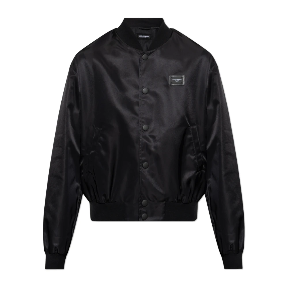Dolce & Gabbana Hombre Negro - Chaqueta Con Logo - Jackets - S - Chaqueta Con Logo