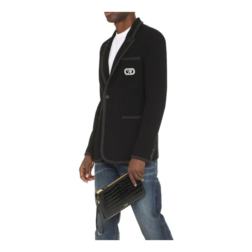 Valentino Katoenen jas met geborduurd logo Black Heren