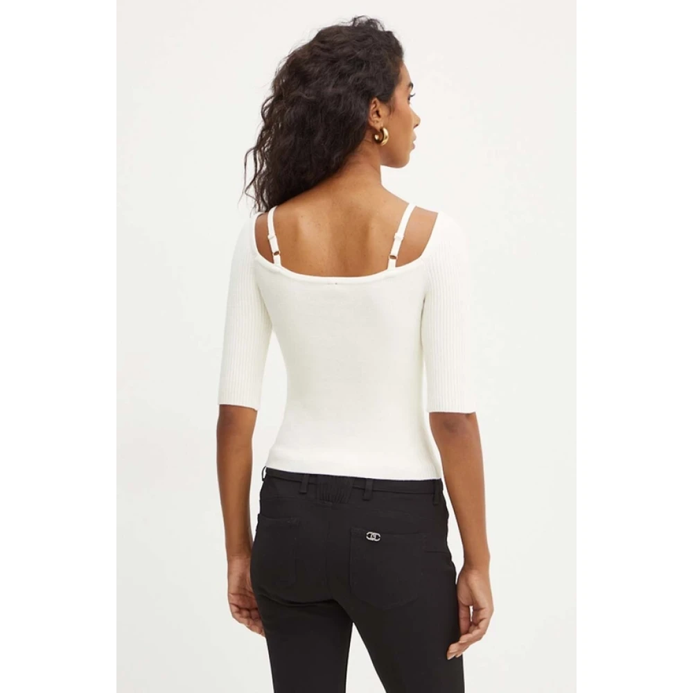 Guess Pearl Top met Korte Mouwen White Dames