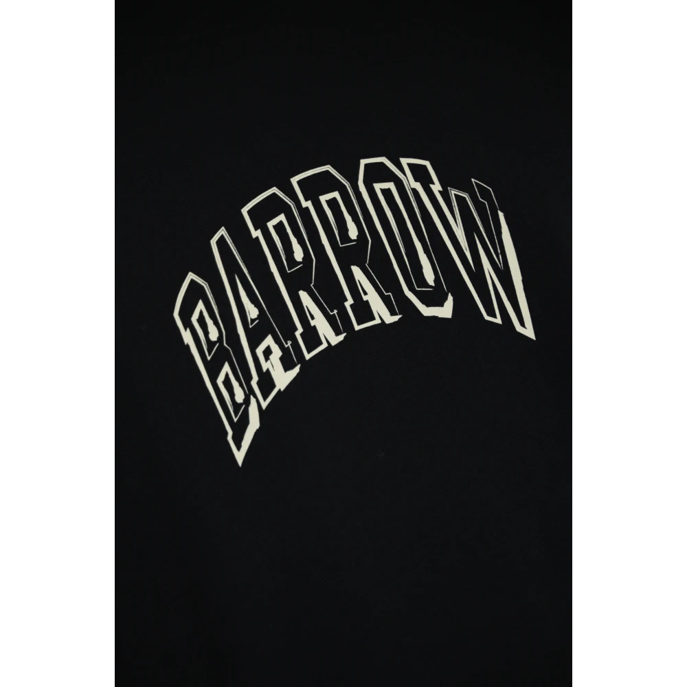Barrow Katoenen T-shirt met Tartan Inzet Black Heren