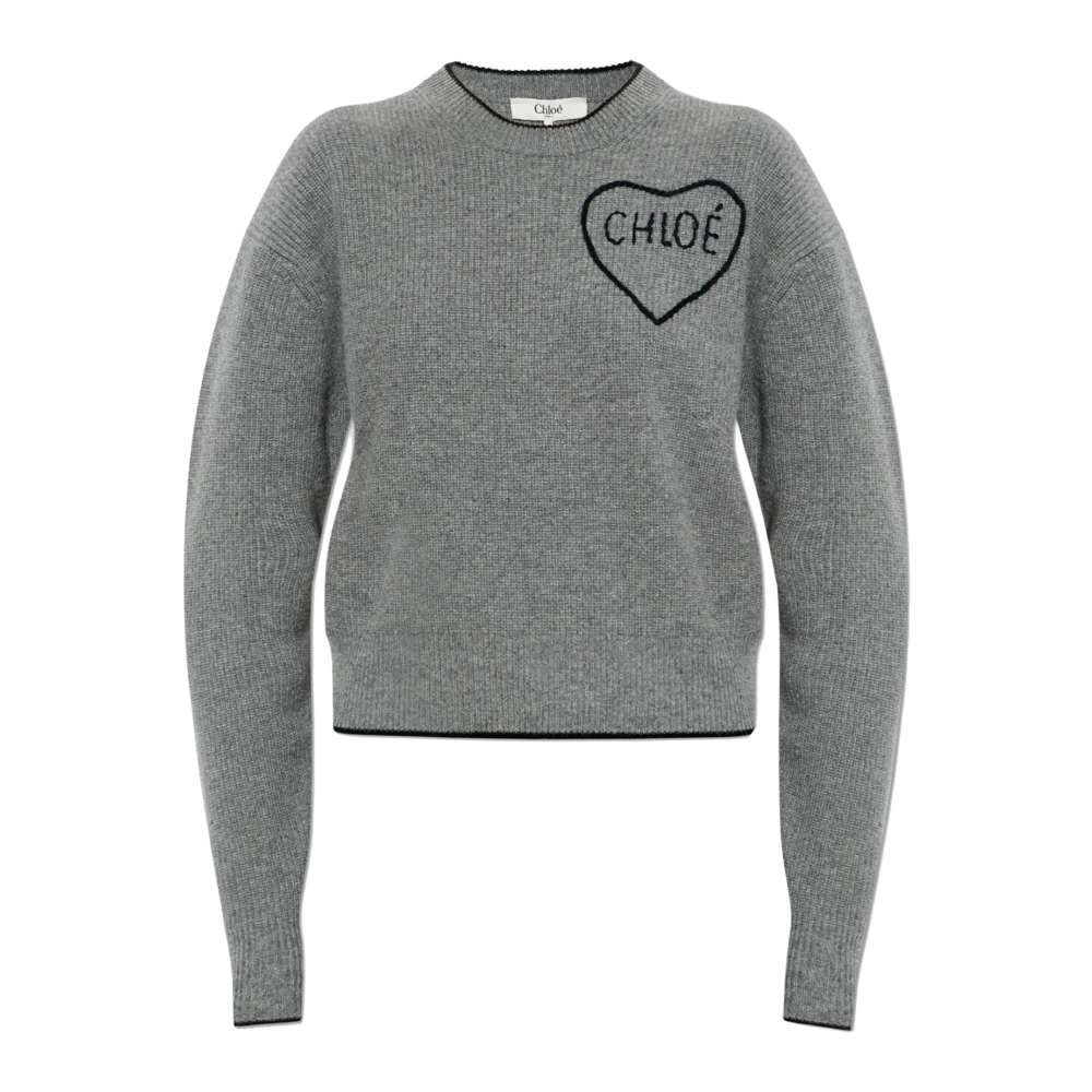 Chloé Women's Gray Wool Turtleneck Jumper - Round-Neck Knitwear - S - Knitwear