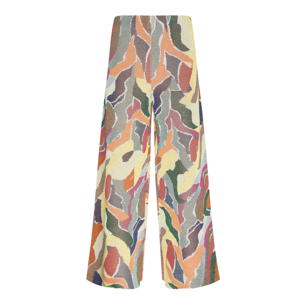 Circus Hotel Kleurrijke Fantasie Palazzo Broek met Lurex Multicolor Dames