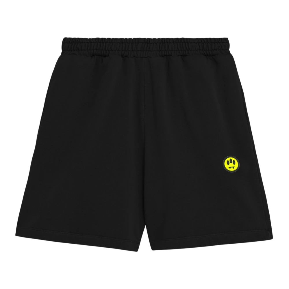 Barrow Black Casual Shorts, Male, Xl, Iconic Bermuda In Felpa