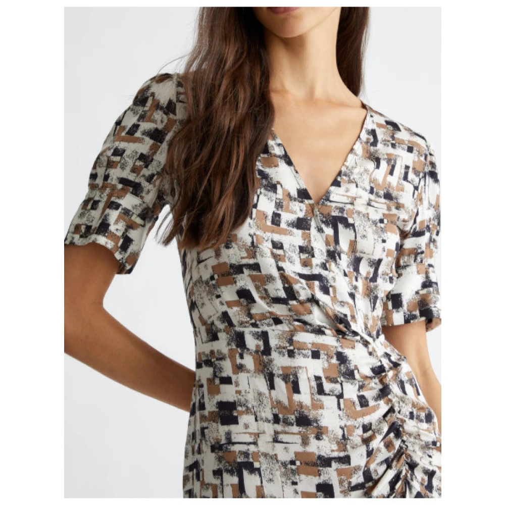 Liu Jo Korte viscose jurk met V-hals Multicolor Dames