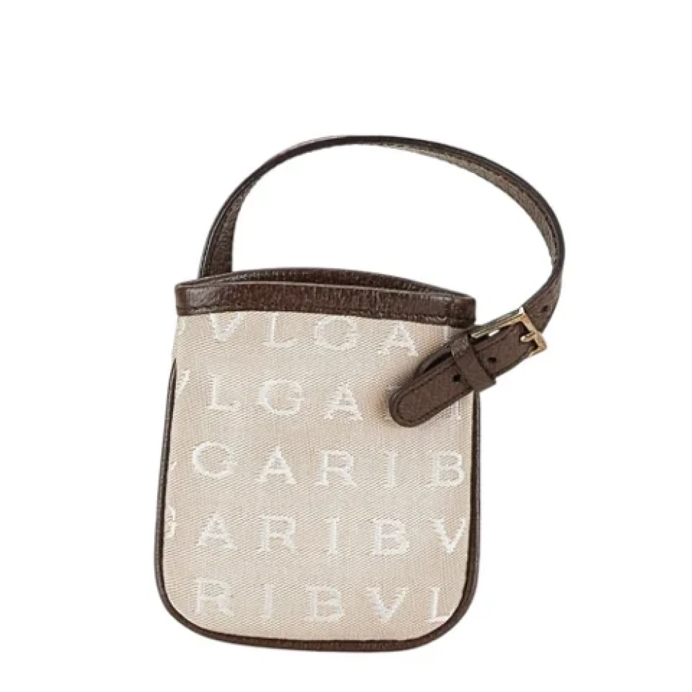 Bvlgari Vintage Pre-owned Canvas handbags Beige Dames