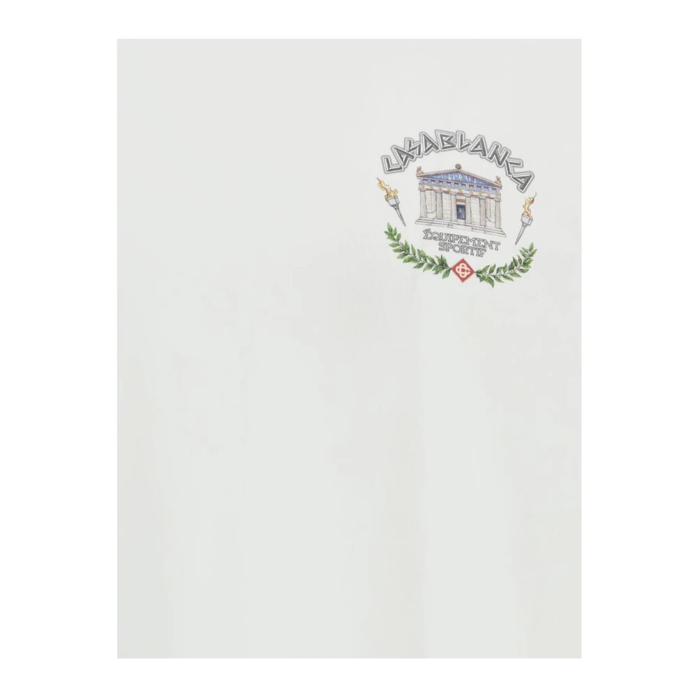 Casablanca Monogram Print Crew Neck T-Shirt White Heren