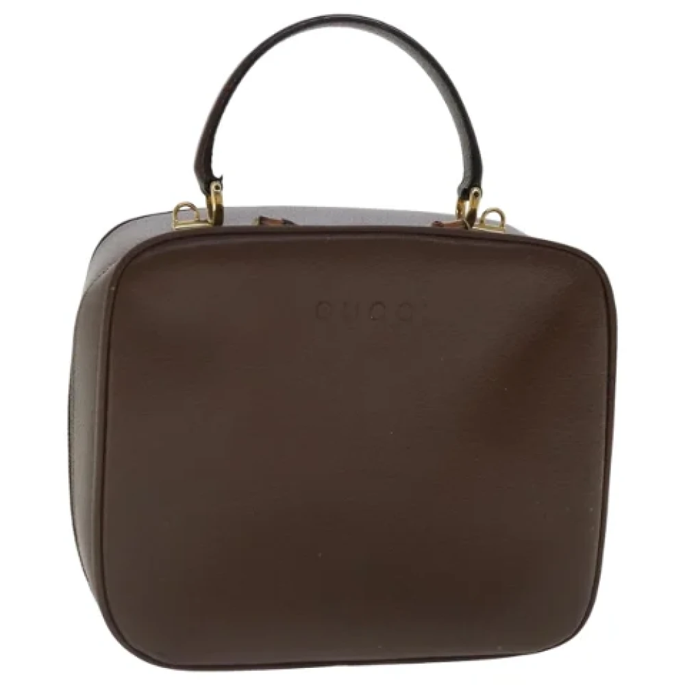 Gucci Vintage Pre-owned Leather handbags Brown Dames