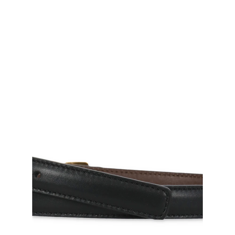 ETRO Zwarte leren riem met gouden gesp Black Dames