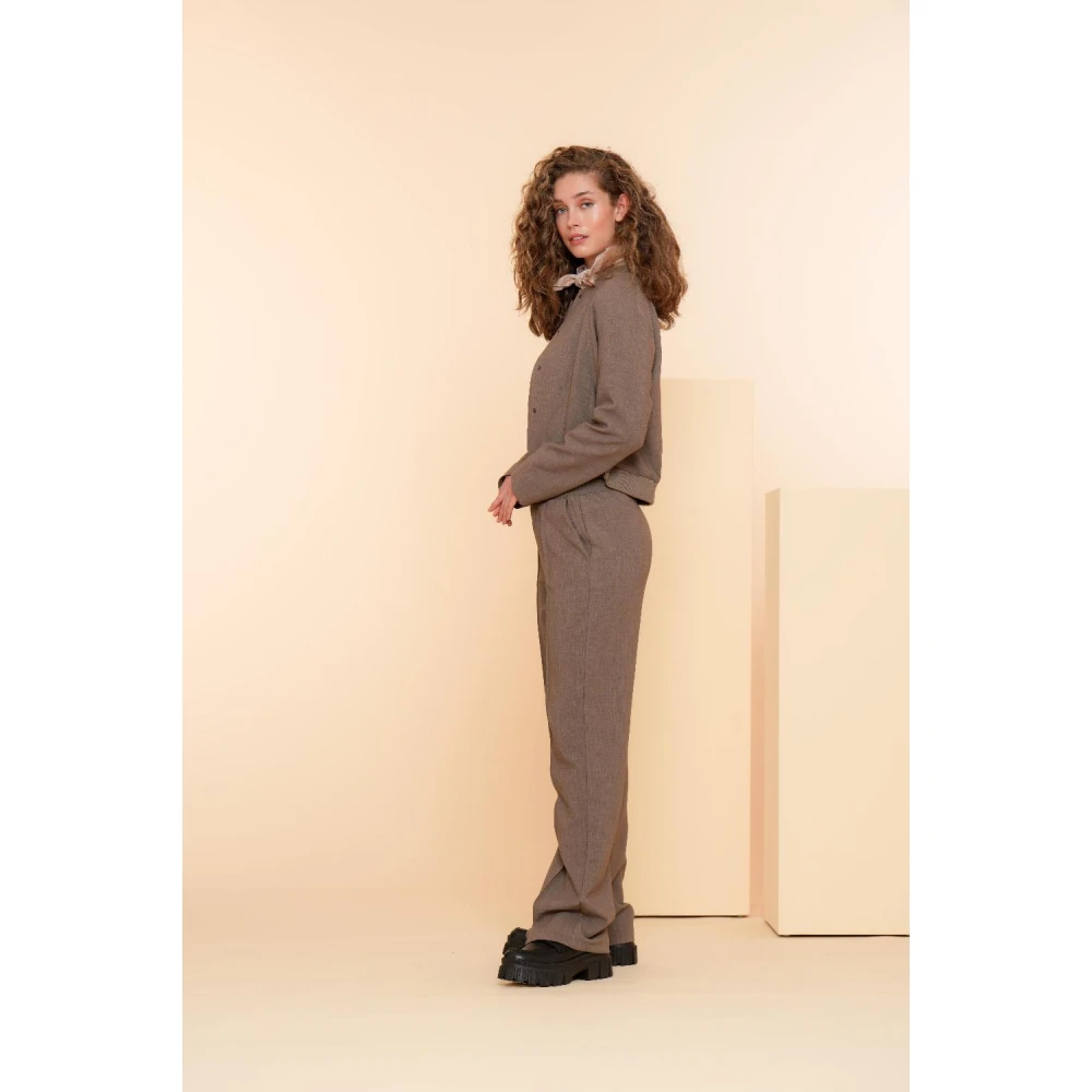 Geisha Broek met elastische tailleband Beige Dames