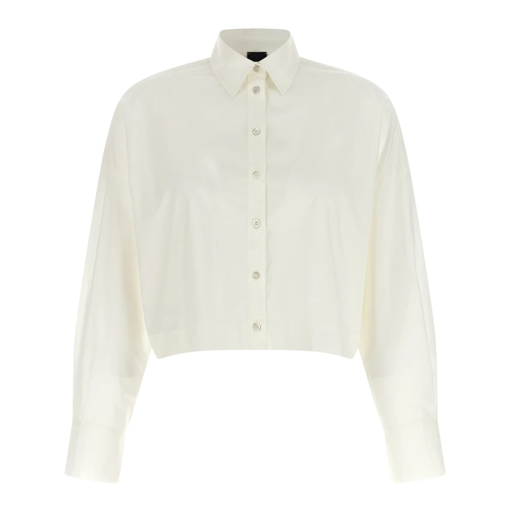 Pinko Women's White Shirts, 2XS, Carne Crop Shirt