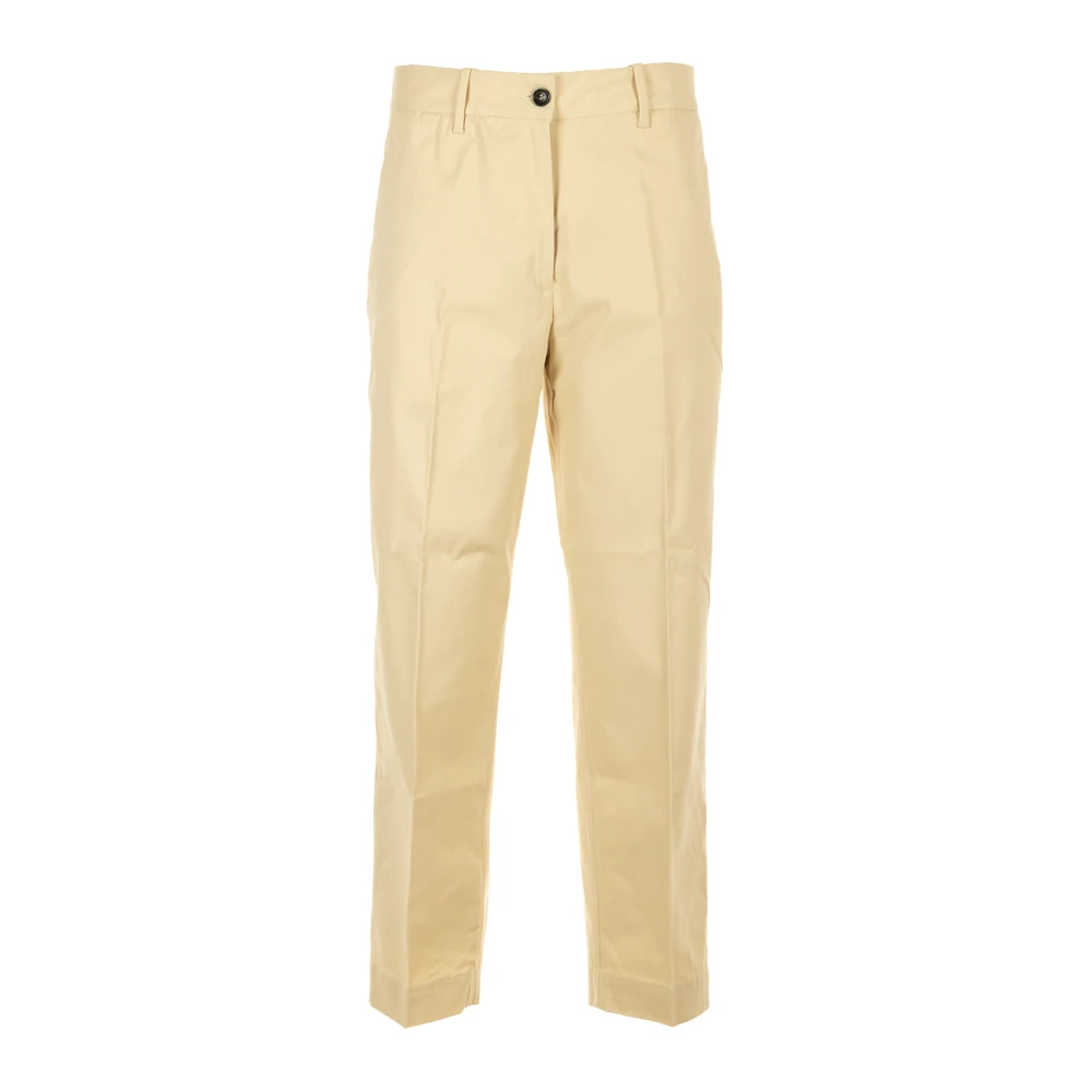 Nine In The Morning Straight Trousers Beige Dames