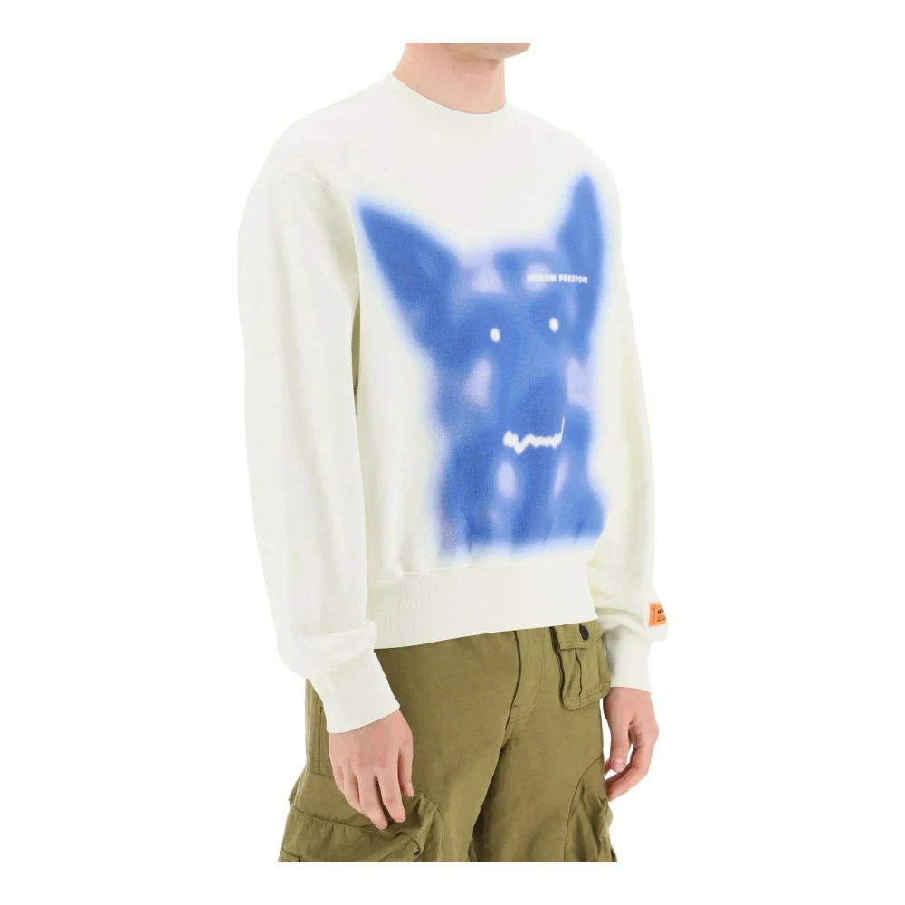 Heron Preston Katoenen sweatshirt met hondenprint White Heren