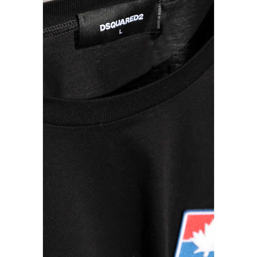 Dsquared2 T-shirt met patch Black Heren