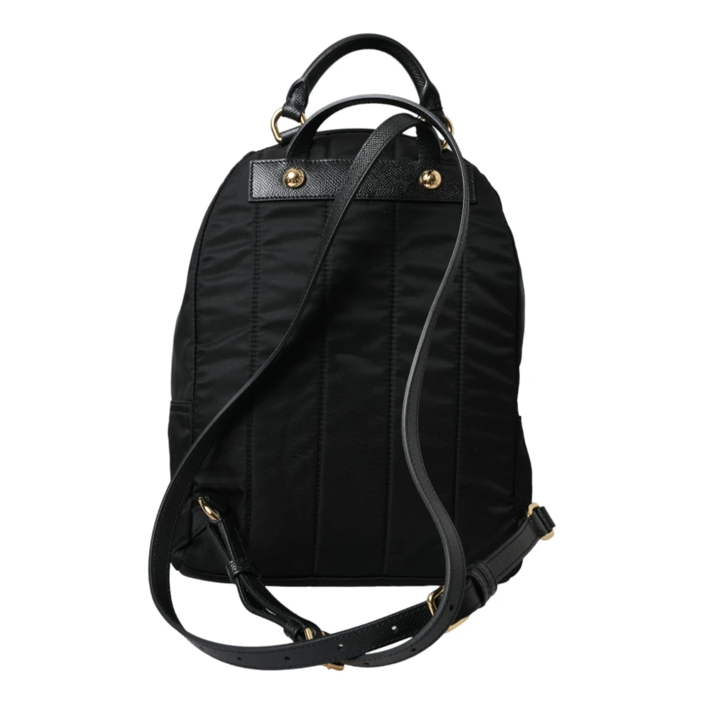 Dolce & Gabbana Elegante Zwart-Goud Detail Rugzak Black Dames