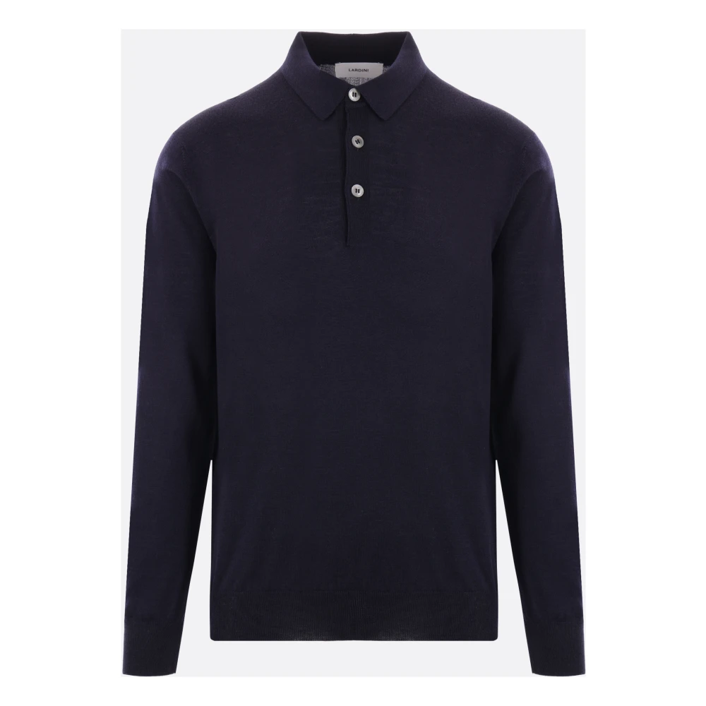 Lardini Blauwe Wol Polo Sweater Blue Heren