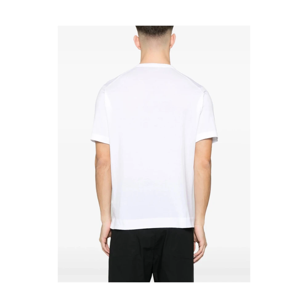 John Smedley Witte Crew Neck Korte Mouw T-shirt White Heren