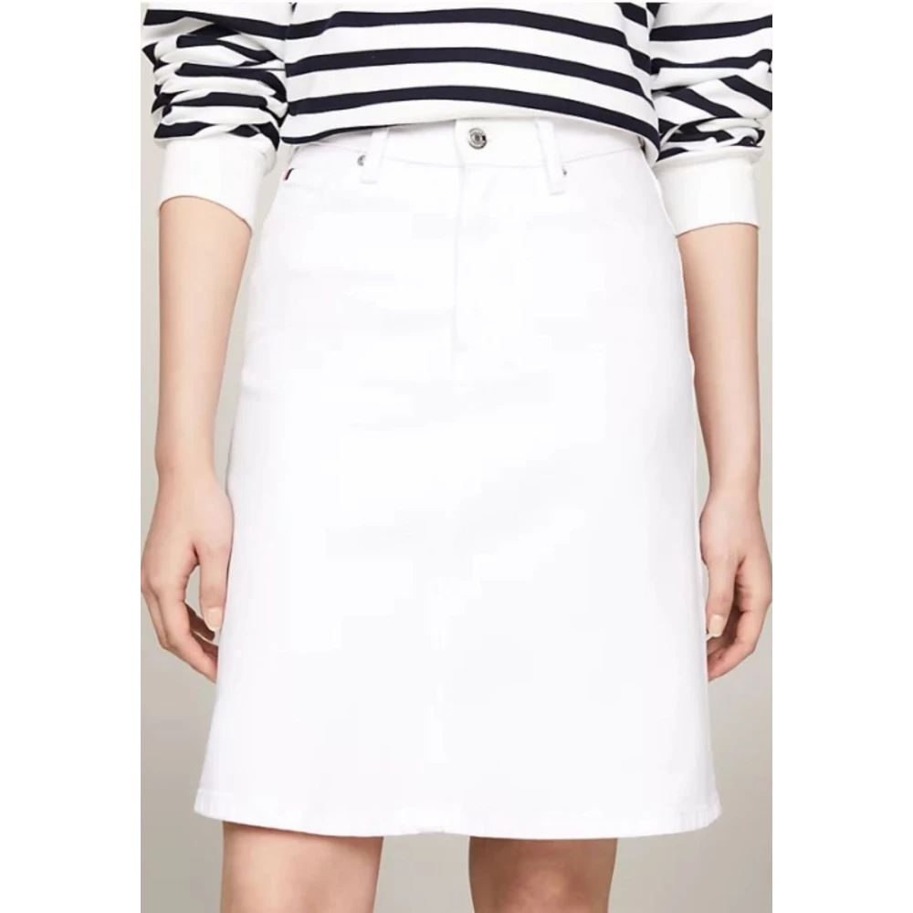 Tommy Hilfiger Denim A-Line Rok in Wit White Dames