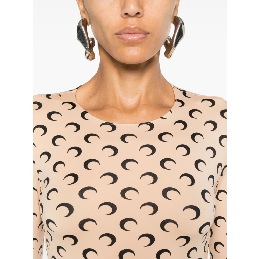 Marine Serre Beige Topkleding voor Vrouwen Aw24 Beige Dames