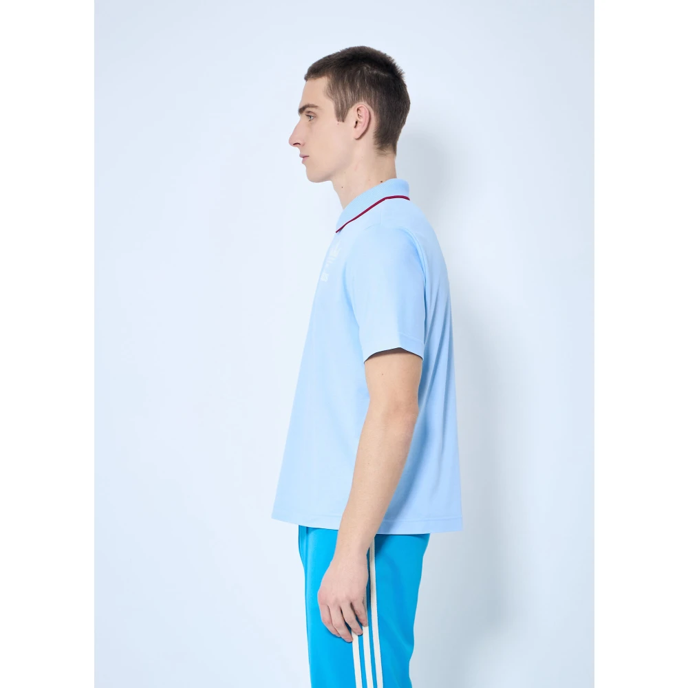 Adidas Logo Motif Polo Shirt Blue Heren