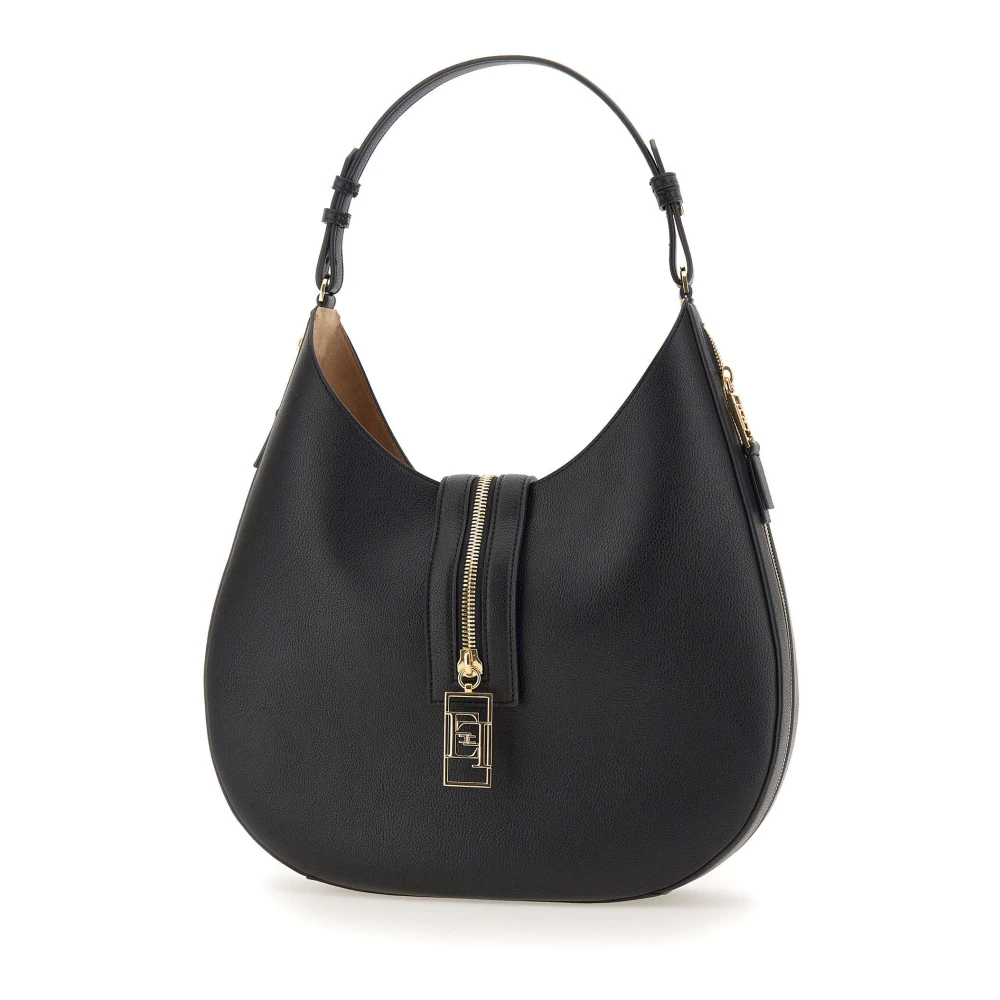 Elisabetta Franchi Zwarte Hobo Schoudertas met Clutch Black Dames