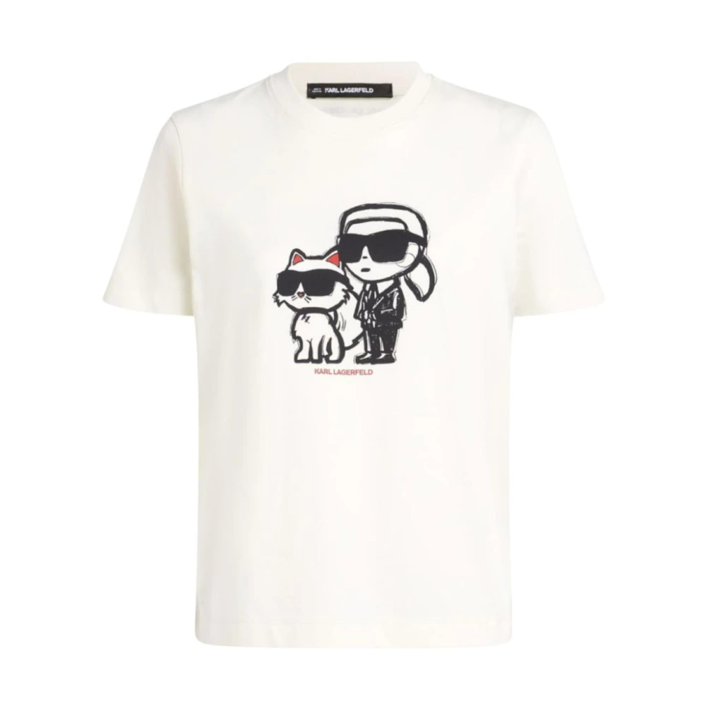 Karl Lagerfeld T-shirt Ikon Sketch White Dames